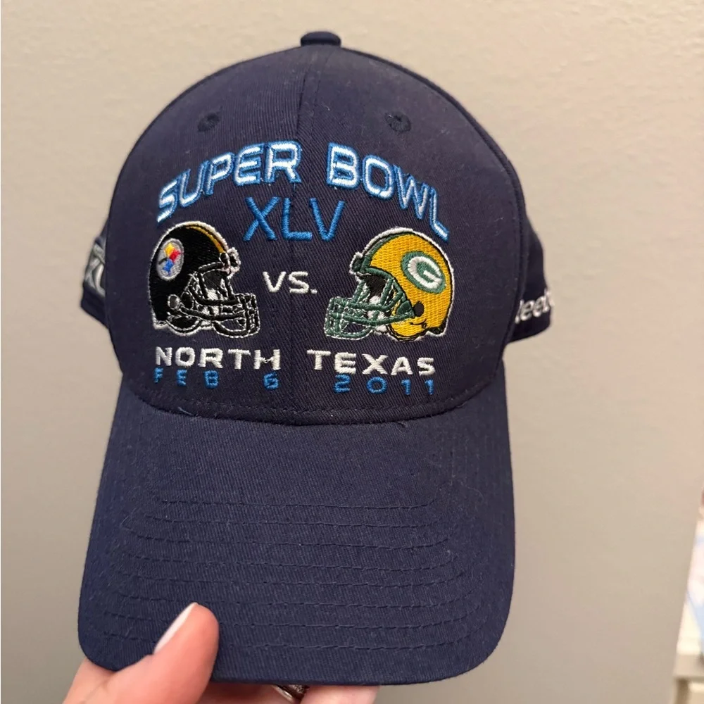 Reebok Super Bowl XLV Steelers vs Packers Hat North Texas 2011 Cap